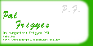 pal frigyes business card