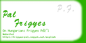 pal frigyes business card